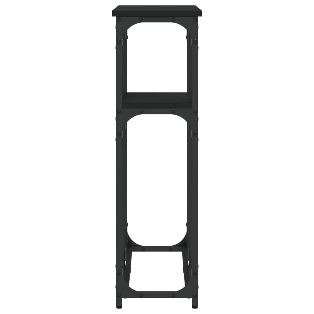 vidaXL Mesa consola madera de ingeniería negra 90x22,5x75 cm