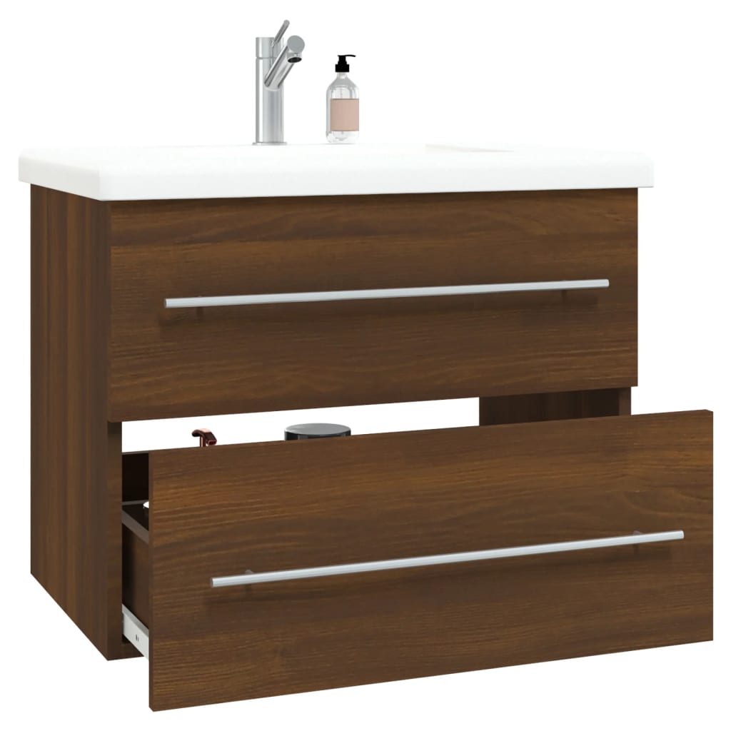 vidaXL Mueble lavabo madera contrachapada roble marrón 60x38,5x48 cm