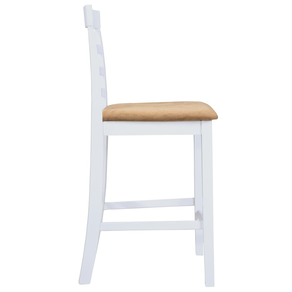 vidaXL Set mesa y sillas de bar 3 piezas madera maciza natural blanca
