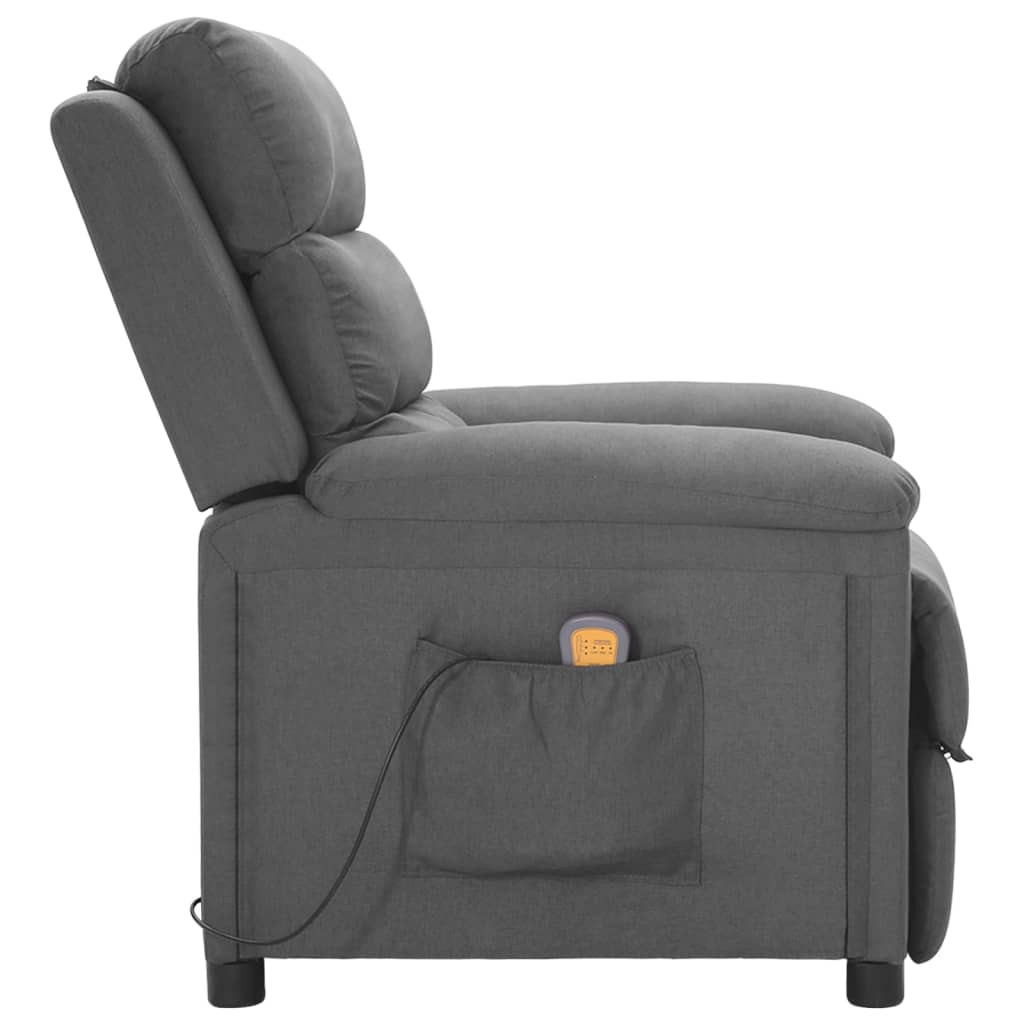 vidaXL Sillón de masaje reclinable de tela gris claro