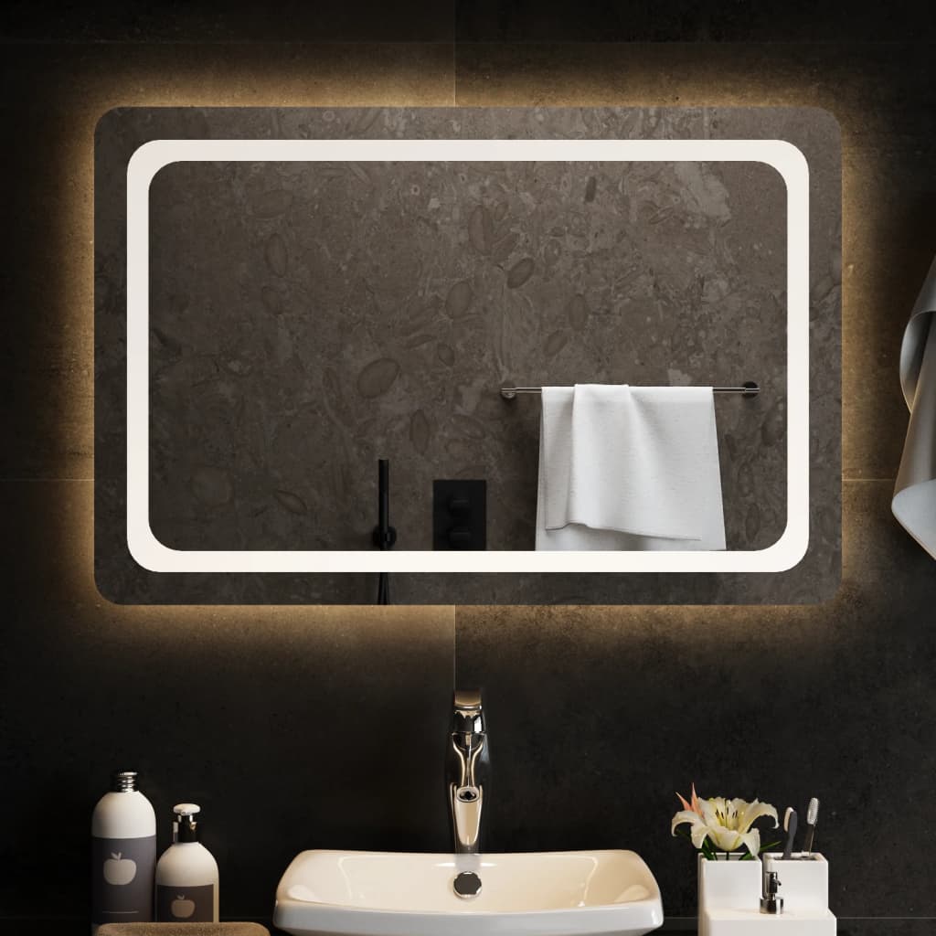 vidaXL Espejo de baño con LED 90x60 cm