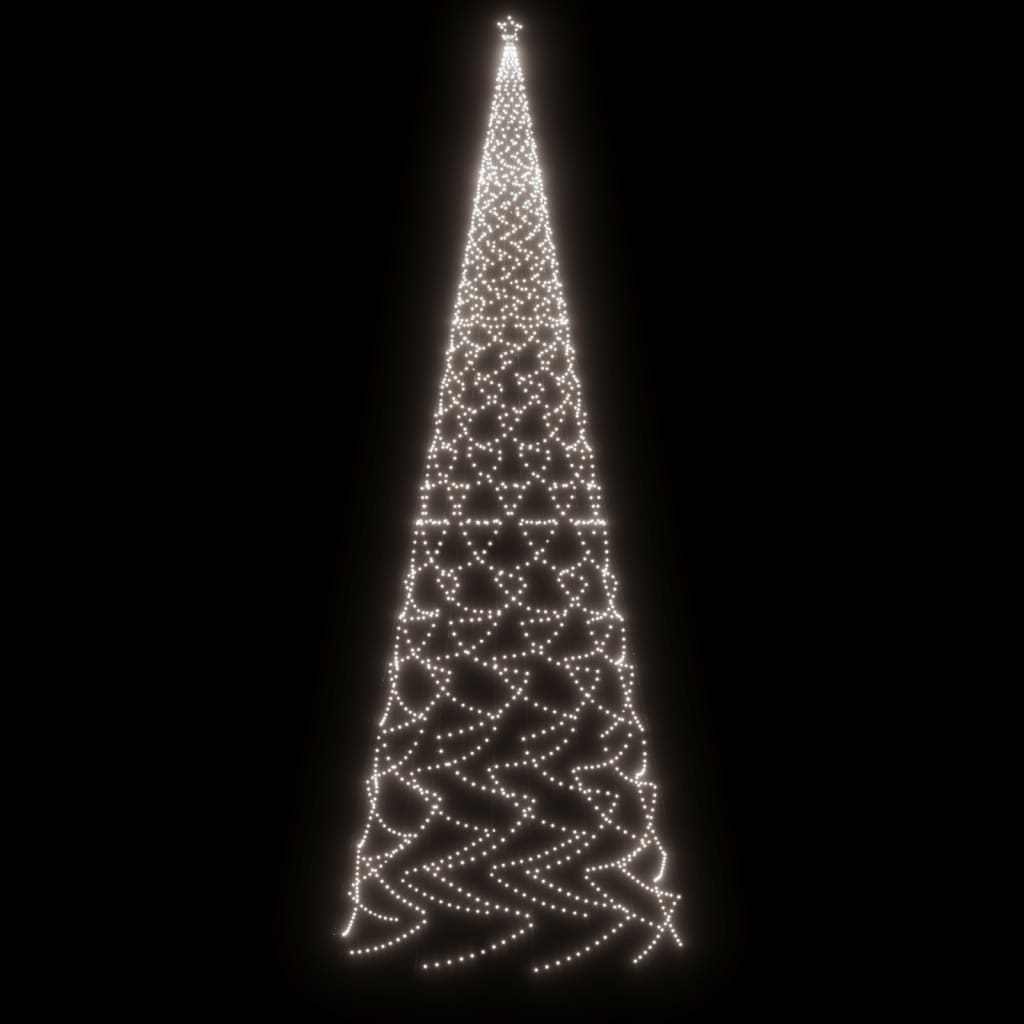 vidaXL Árbol de Navidad con pincho 3000 LED blanco frío 800 cm