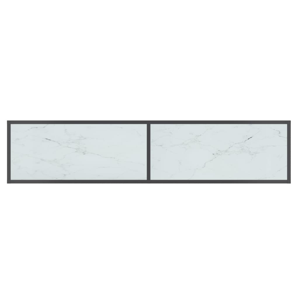 vidaXL Mesa consola vidrio templado blanco 160x35x75,5 cm