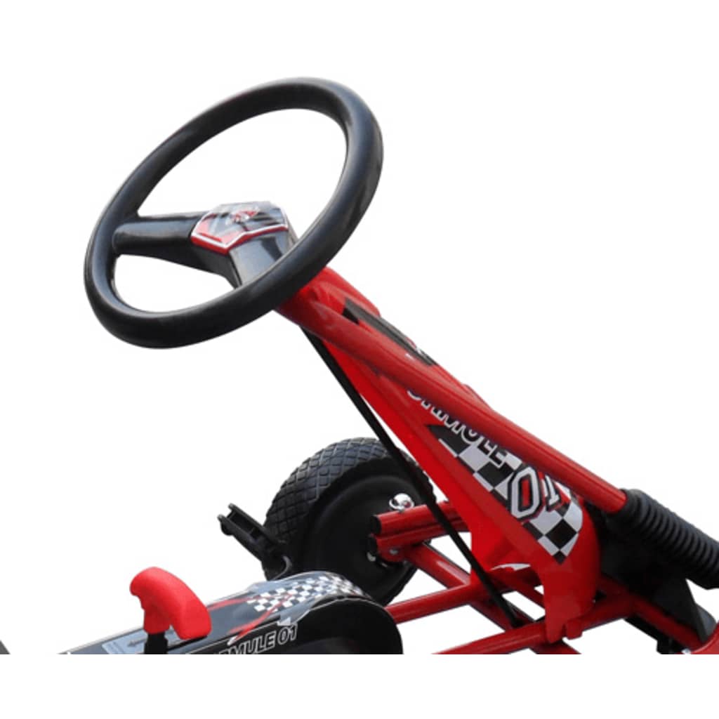 vidaXL Kart para niños con pedales rojo