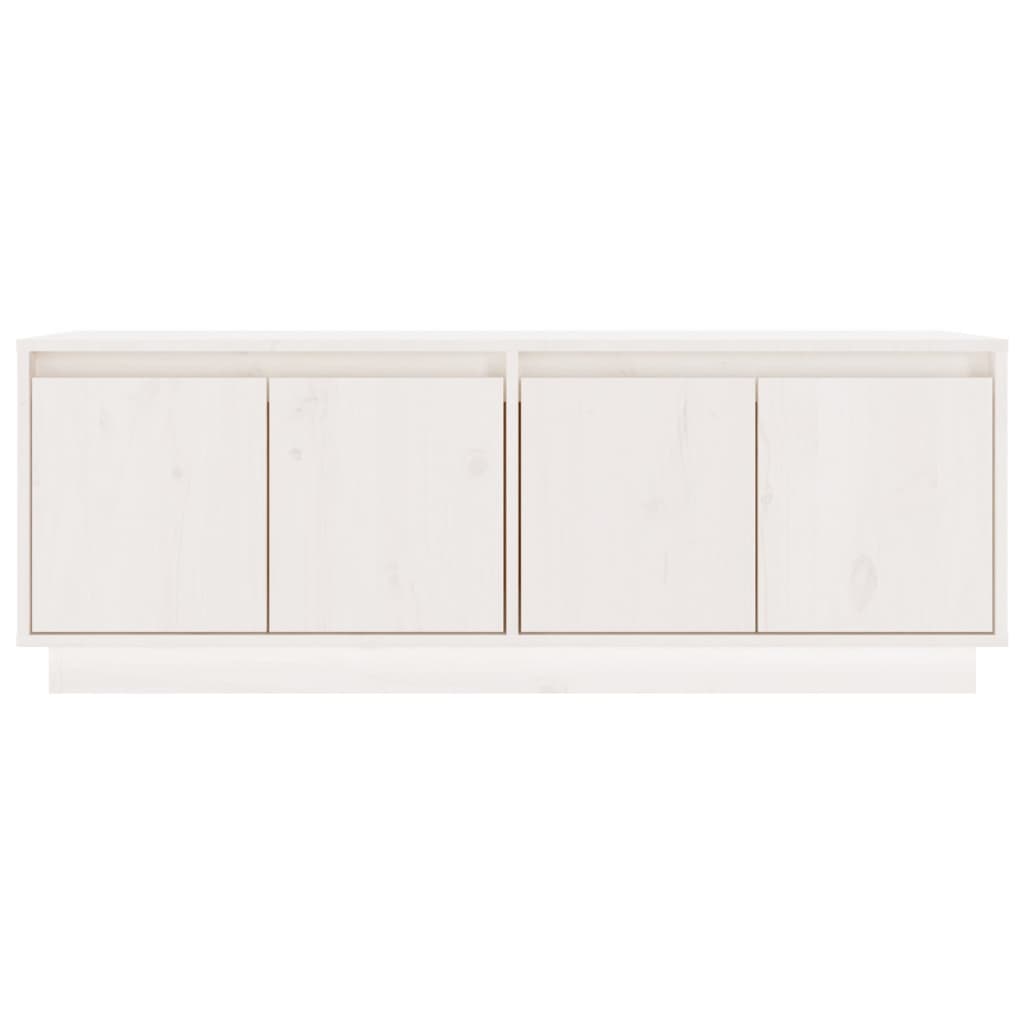 vidaXL Mueble de TV de madera maciza de pino blanco 110x34x40 cm