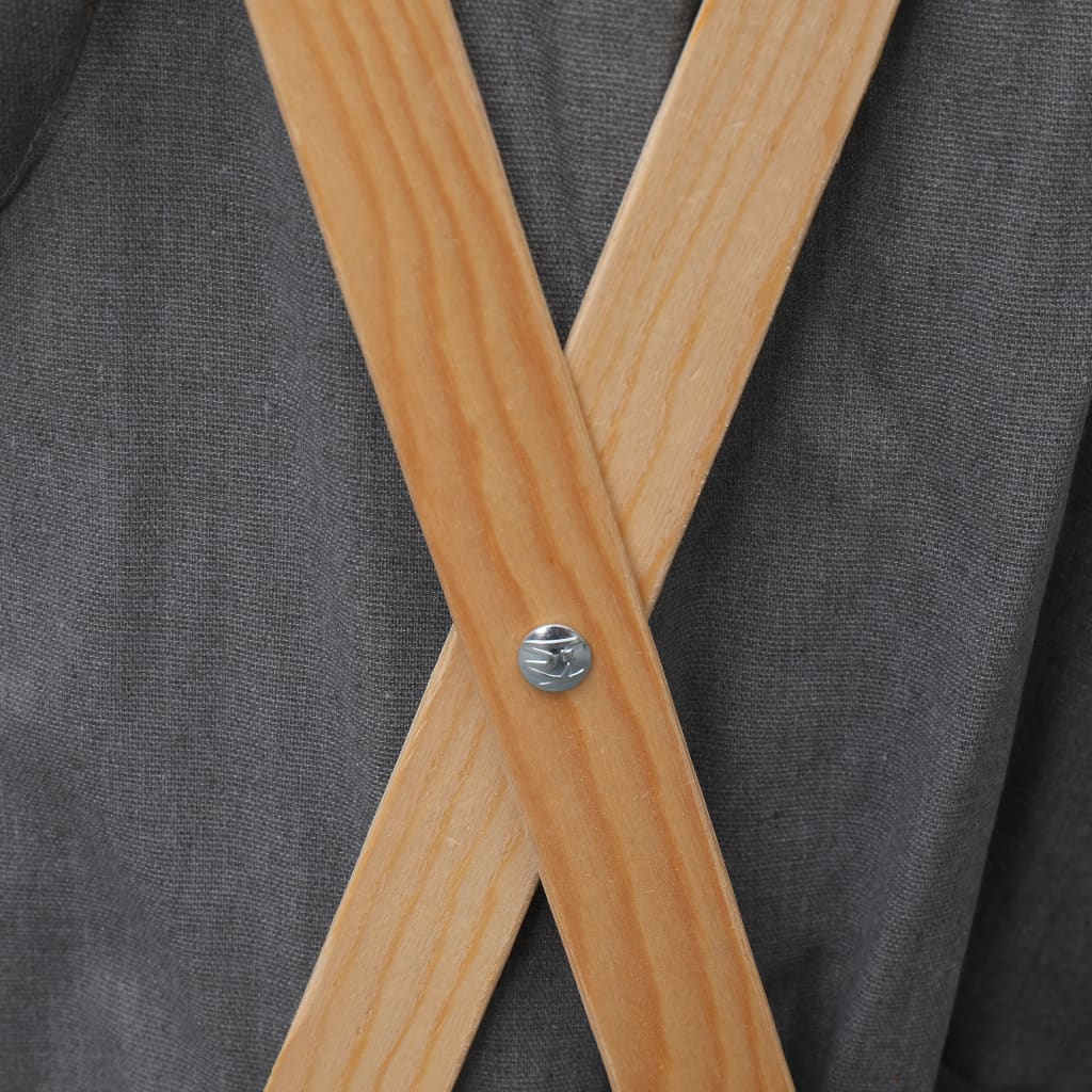 vidaXL Cesto para colada plegable madera y tela gris