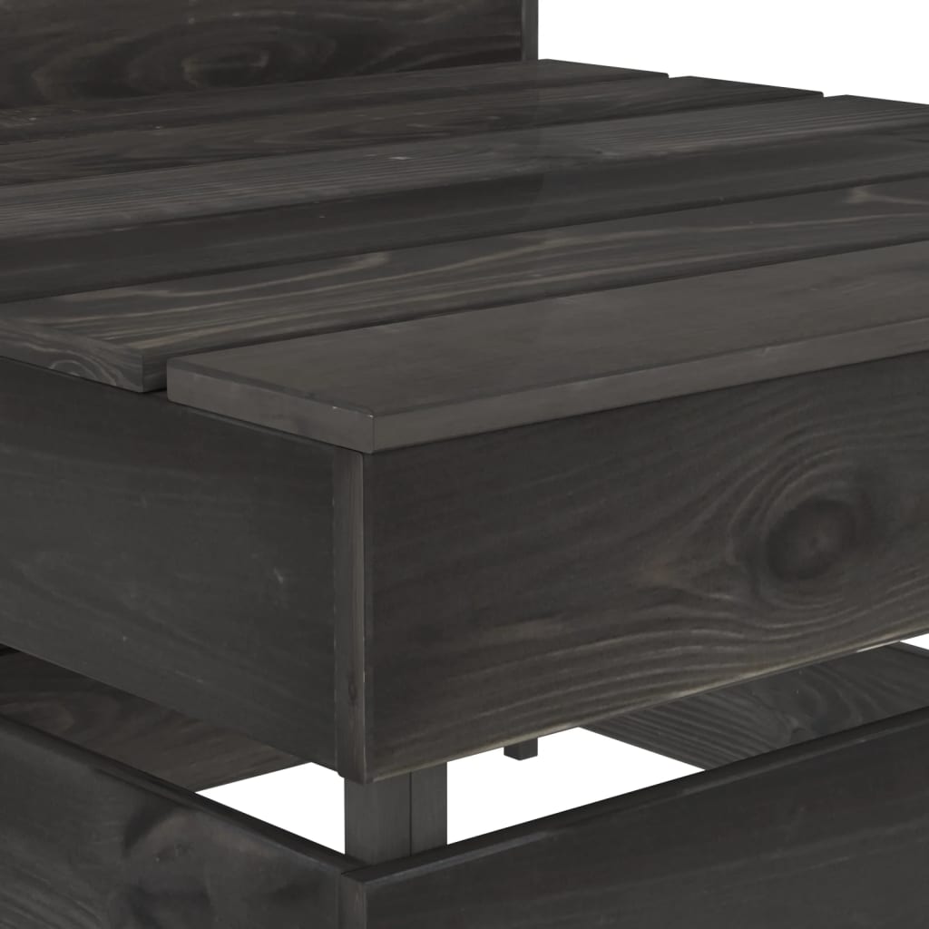 vidaXL Set de muebles de jardín 7 pzas madera de pino impregnada gris
