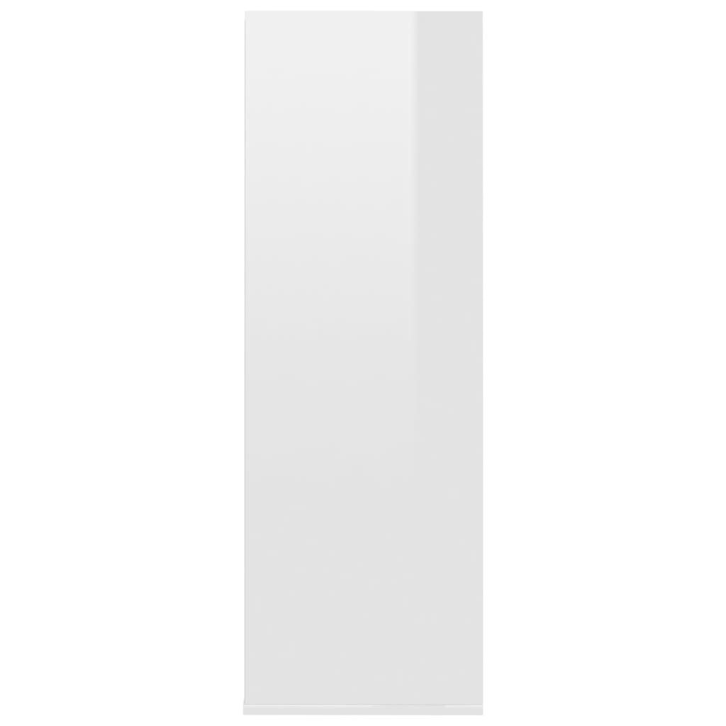 vidaXL Zapatero de madera contrachapada blanco brillo 54x34x100,5 cm