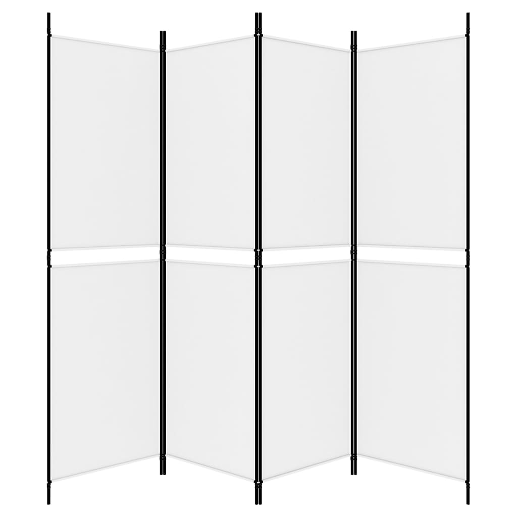 vidaXL Biombo divisor de 4 paneles de tela blanco 200x180 cm