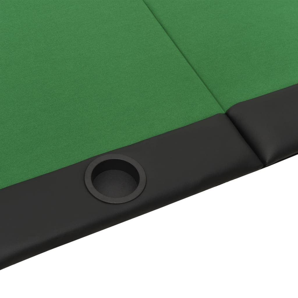 vidaXL Tablero de póquer plegable para 10 jugadores verde 208x106x3 cm