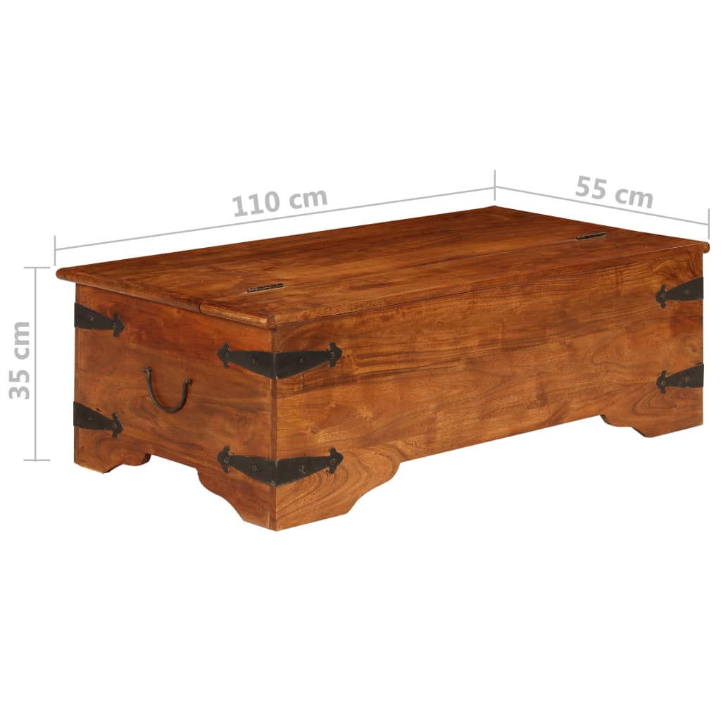 vidaXL Mesa de centro madera maciza acacia acabado miel 110x55x35 cm