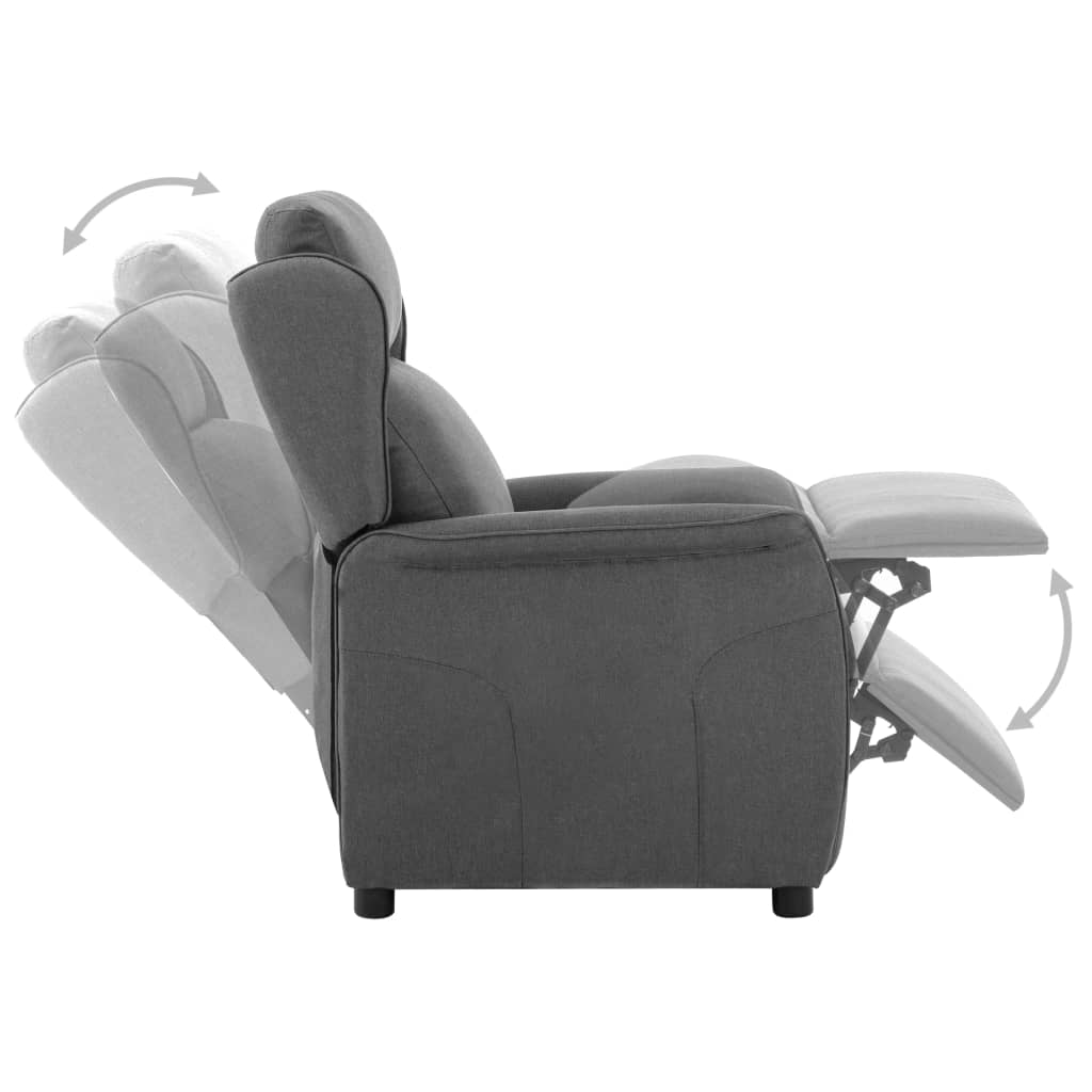 vidaXL Sillón reclinable eléctrico tela gris claro