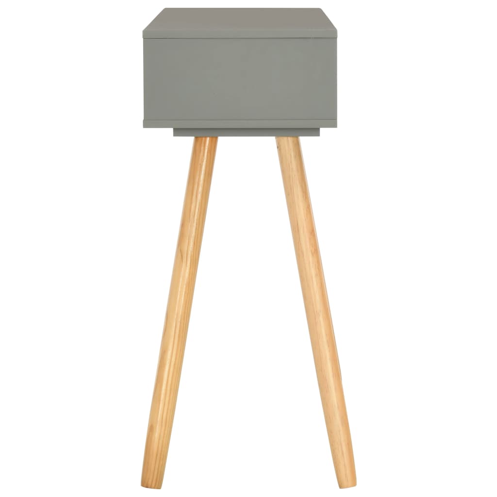 vidaXL Mesa consola de madera maciza de pino gris 80x30x72 cm