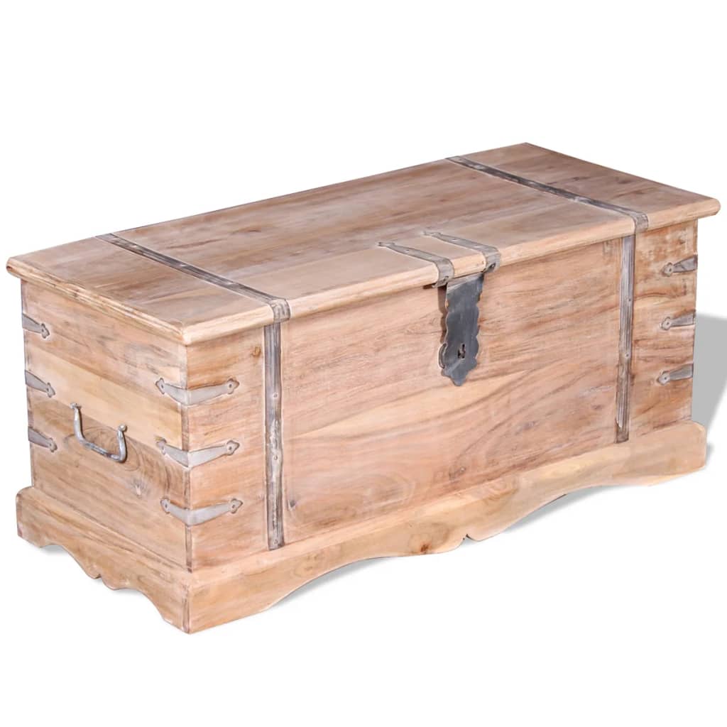 vidaXL Baúl de almacenamiento de madera de acacia