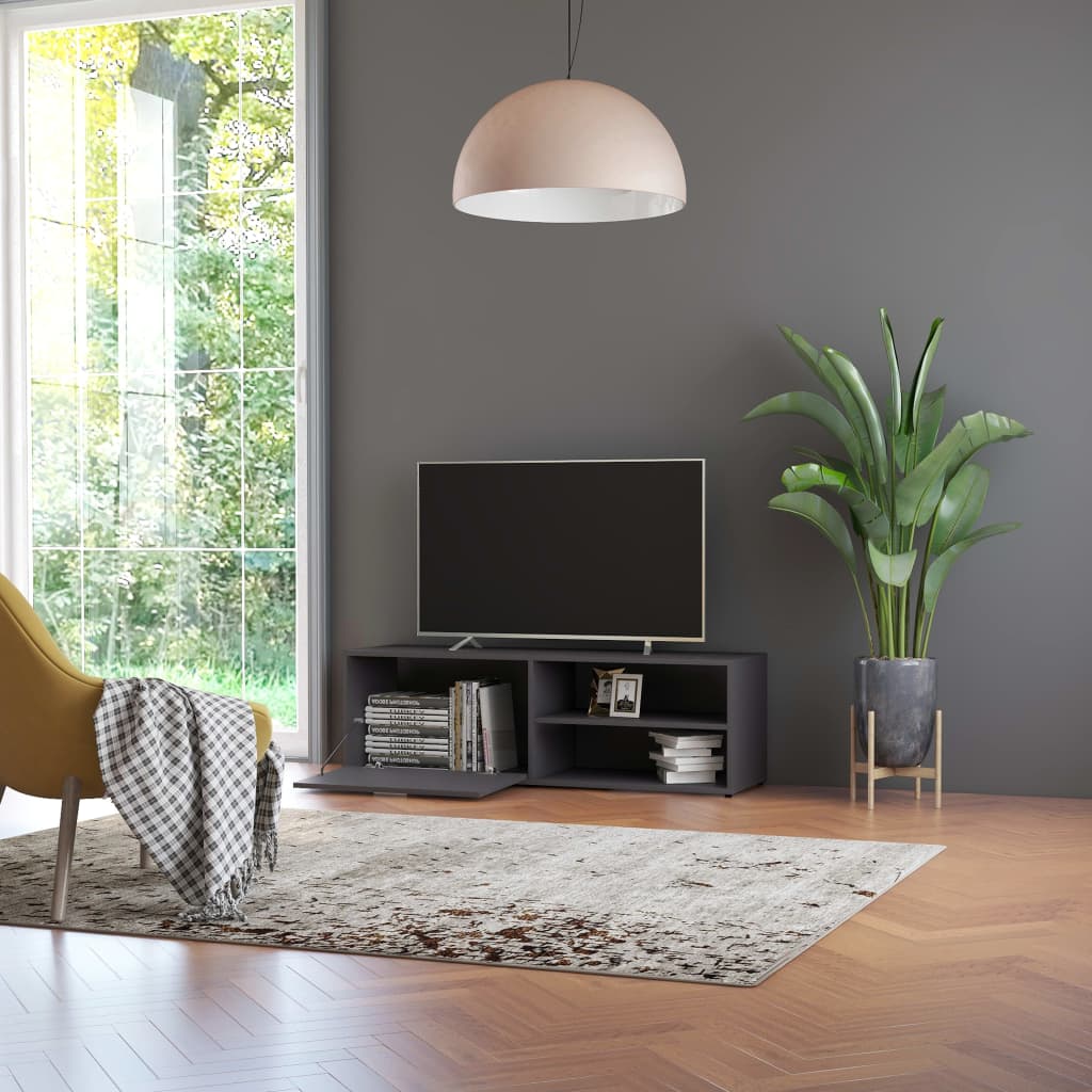 vidaXL Mueble de TV madera contrachapada gris 120x34x37 cm