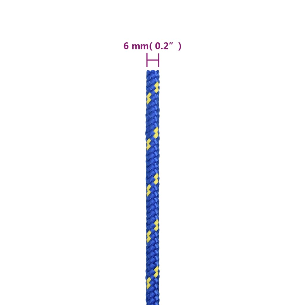 vidaXL Cuerda de barco polipropileno azul 6 mm 25 m