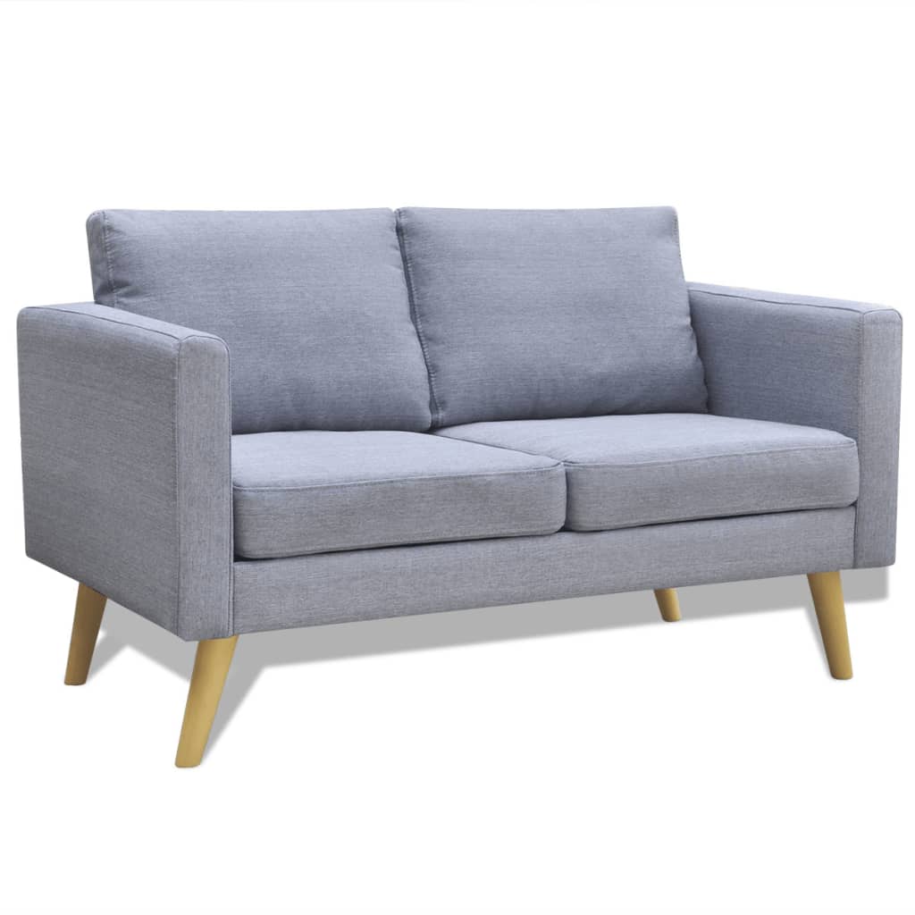 vidaXL Conjunto de sofás de 2 y 3 plazas de tela gris claro