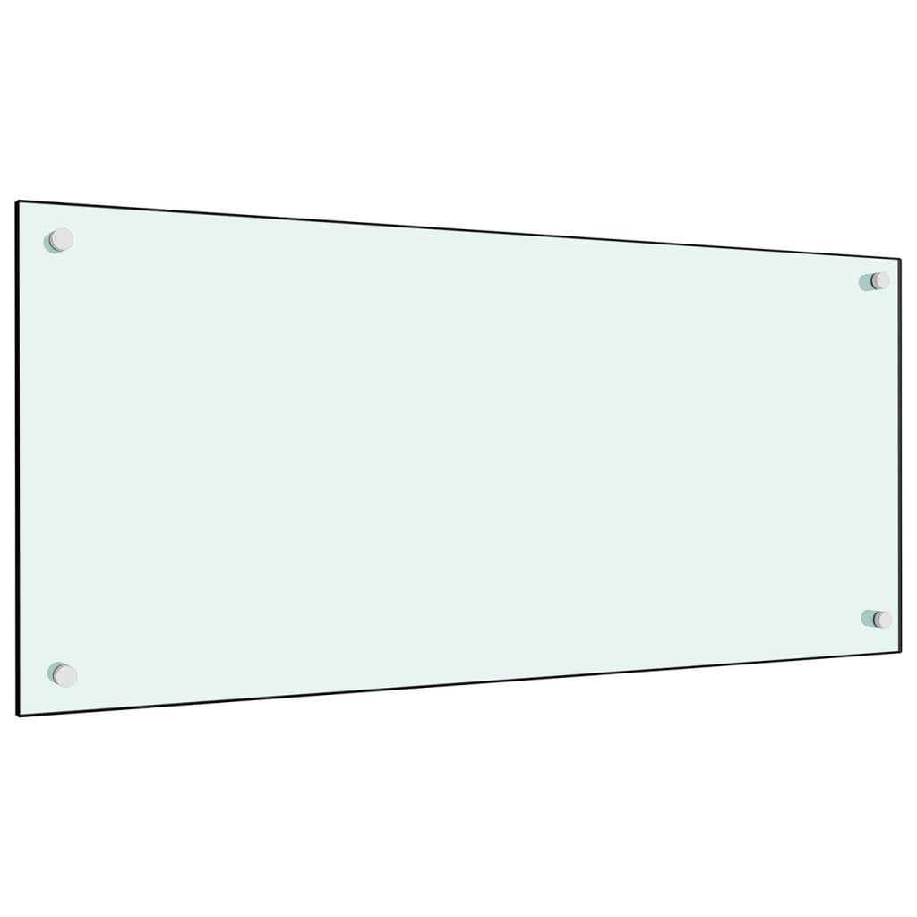 vidaXL Protección salpicaduras cocina vidrio templado blanco 90x40 cm