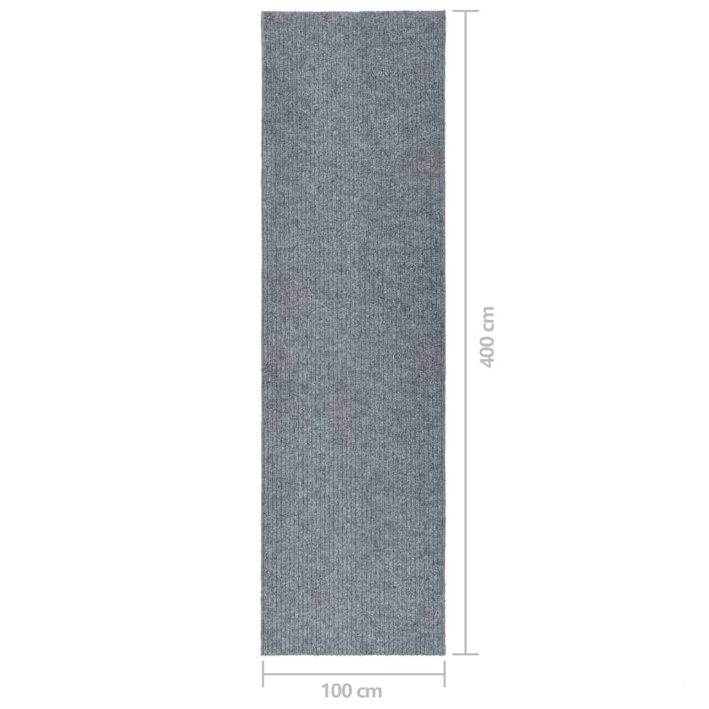 vidaXL Alfombra de pasillo atrapa suciedad 100x400 cm gris y azul