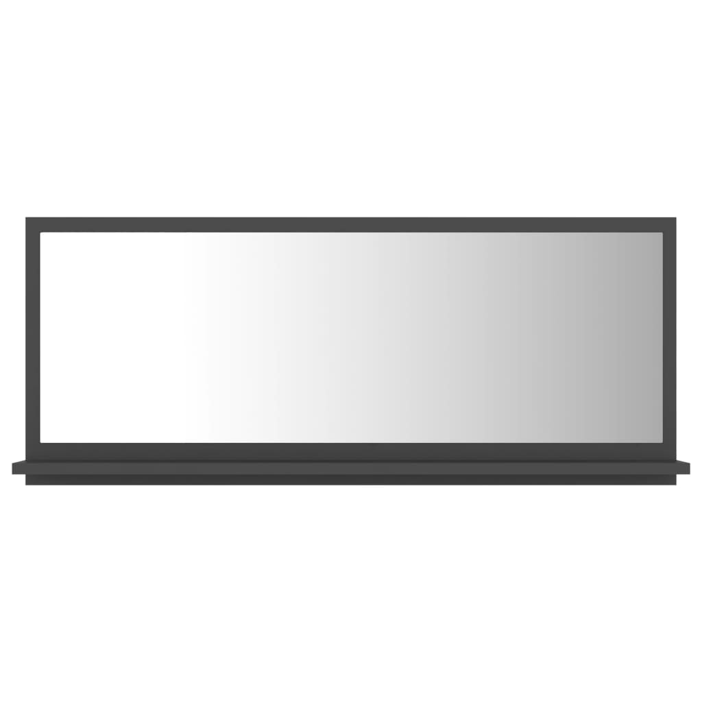 vidaXL Espejo de baño madera contrachapada gris 90 x 10,5 x 37 cm