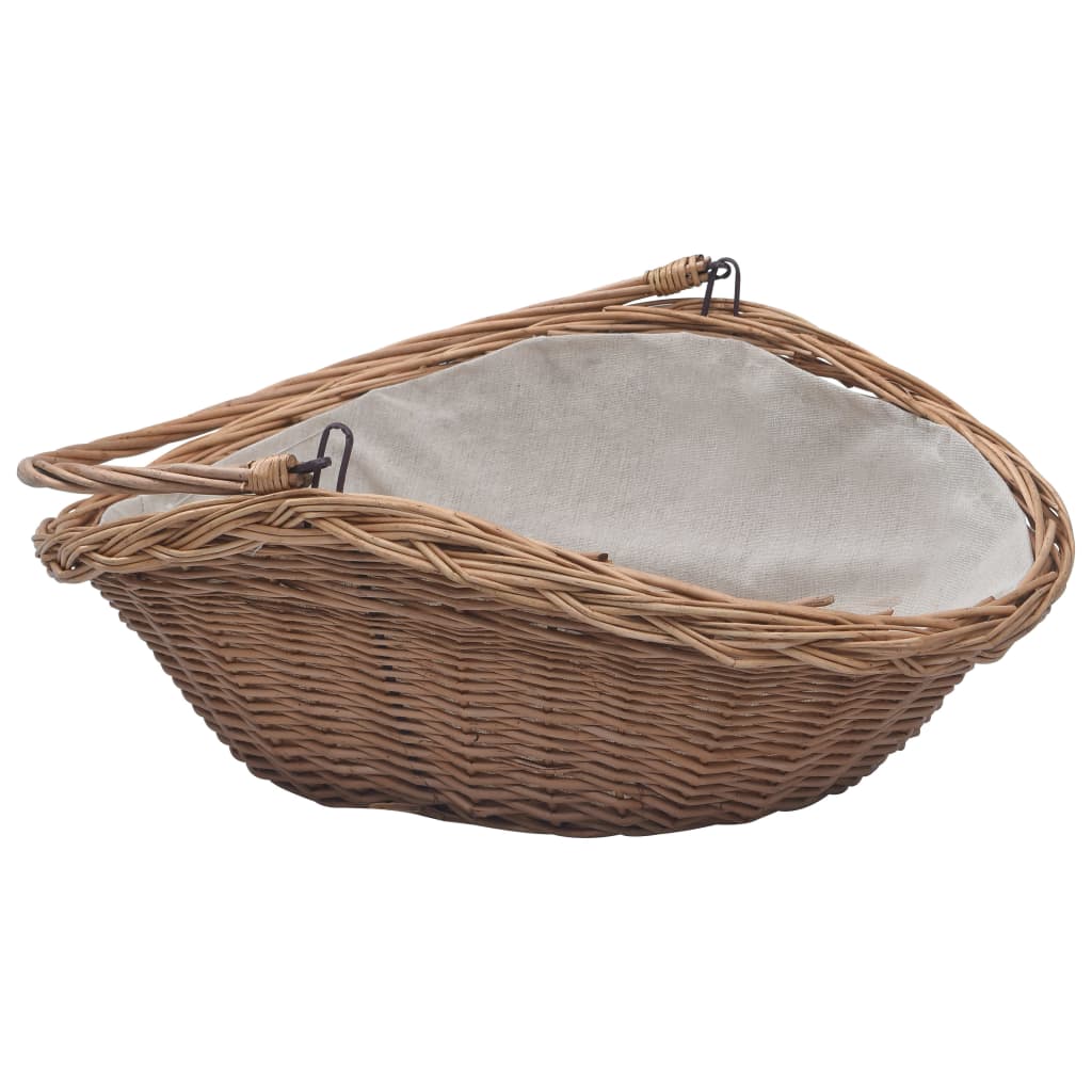 vidaXL Cesta para leña con asas marrón 57x46,5x52 cm |