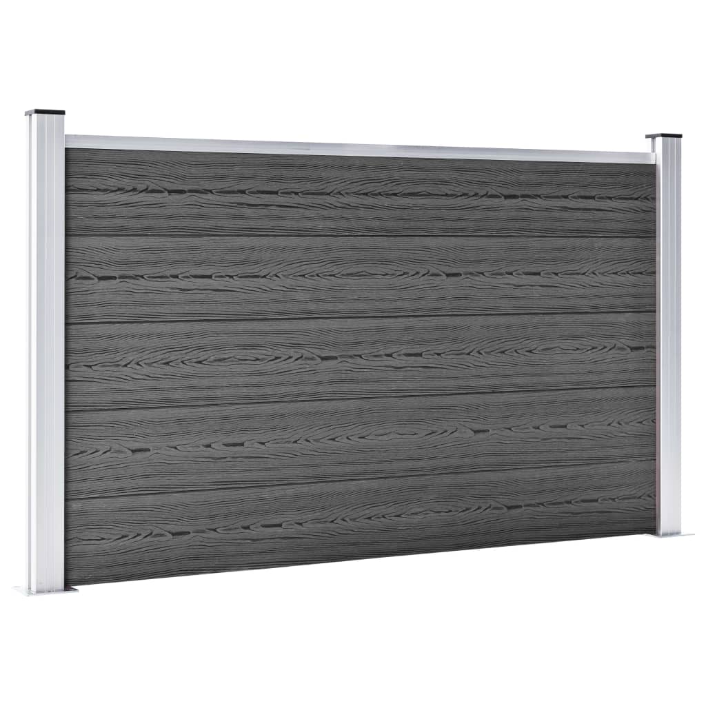 vidaXL Set de paneles de valla WPC negro 699x105 cm