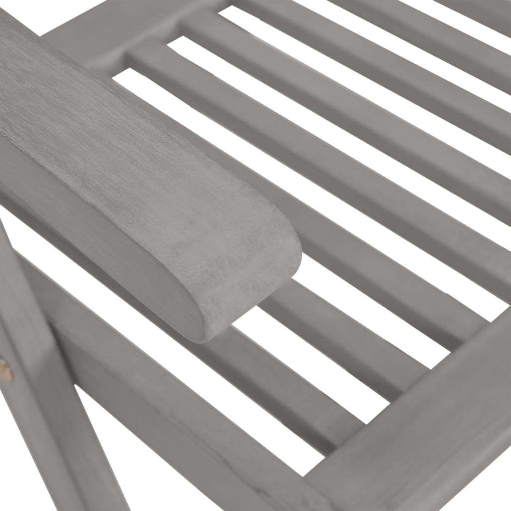 vidaXL Sillas de jardín reclinables y cojines 8 uds madera acacia gris