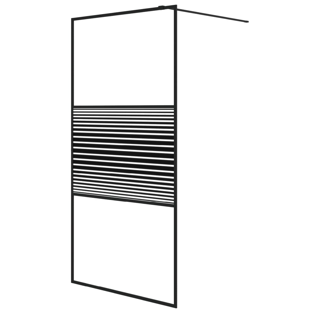 vidaXL Mampara de ducha vidrio ESG transparente negro 100x195 cm