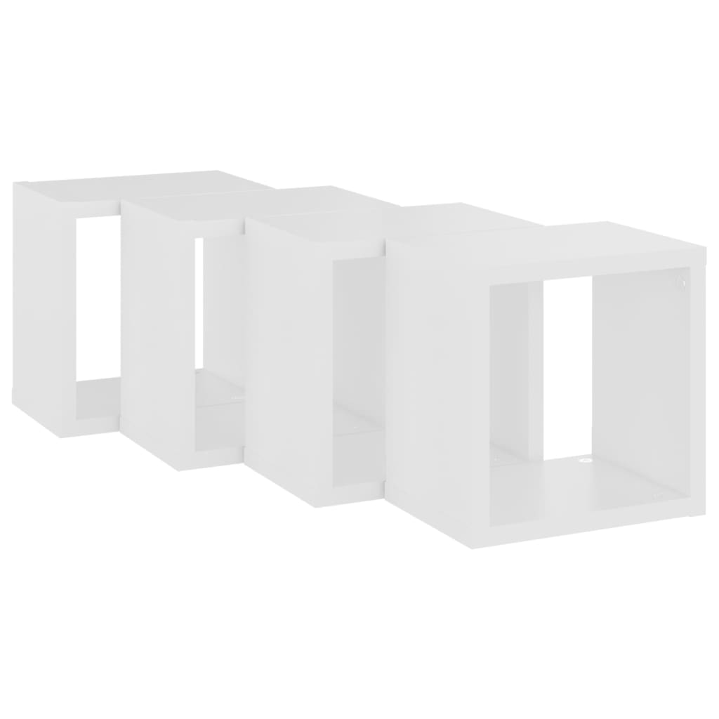 vidaXL Estantes cubo de pared 4 unidades blanco 22x15x22 cm