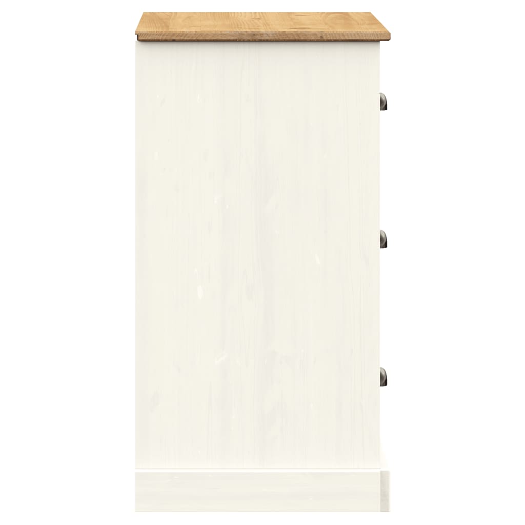 vidaXL Aparador con cajones VIGO madera maciza pino blanco 78x40x75 cm