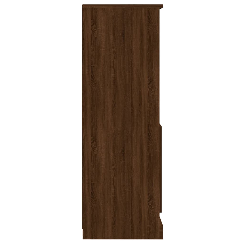 vidaXL Aparador de madera contrachapada marrón roble 60x35,5x103,5 cm