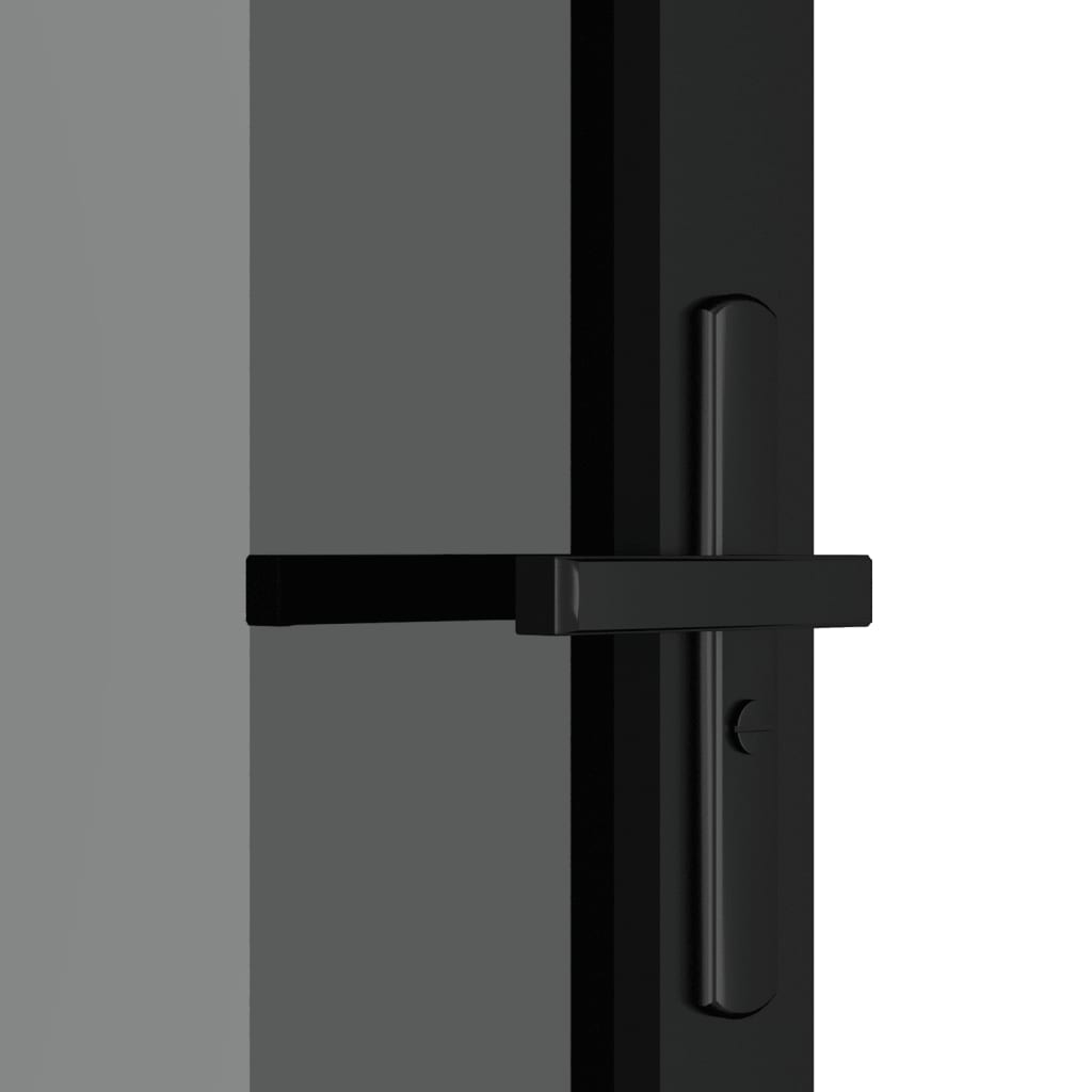 vidaXL Puerta interior vidrio EGS y aluminio negro 76x201,5 cm