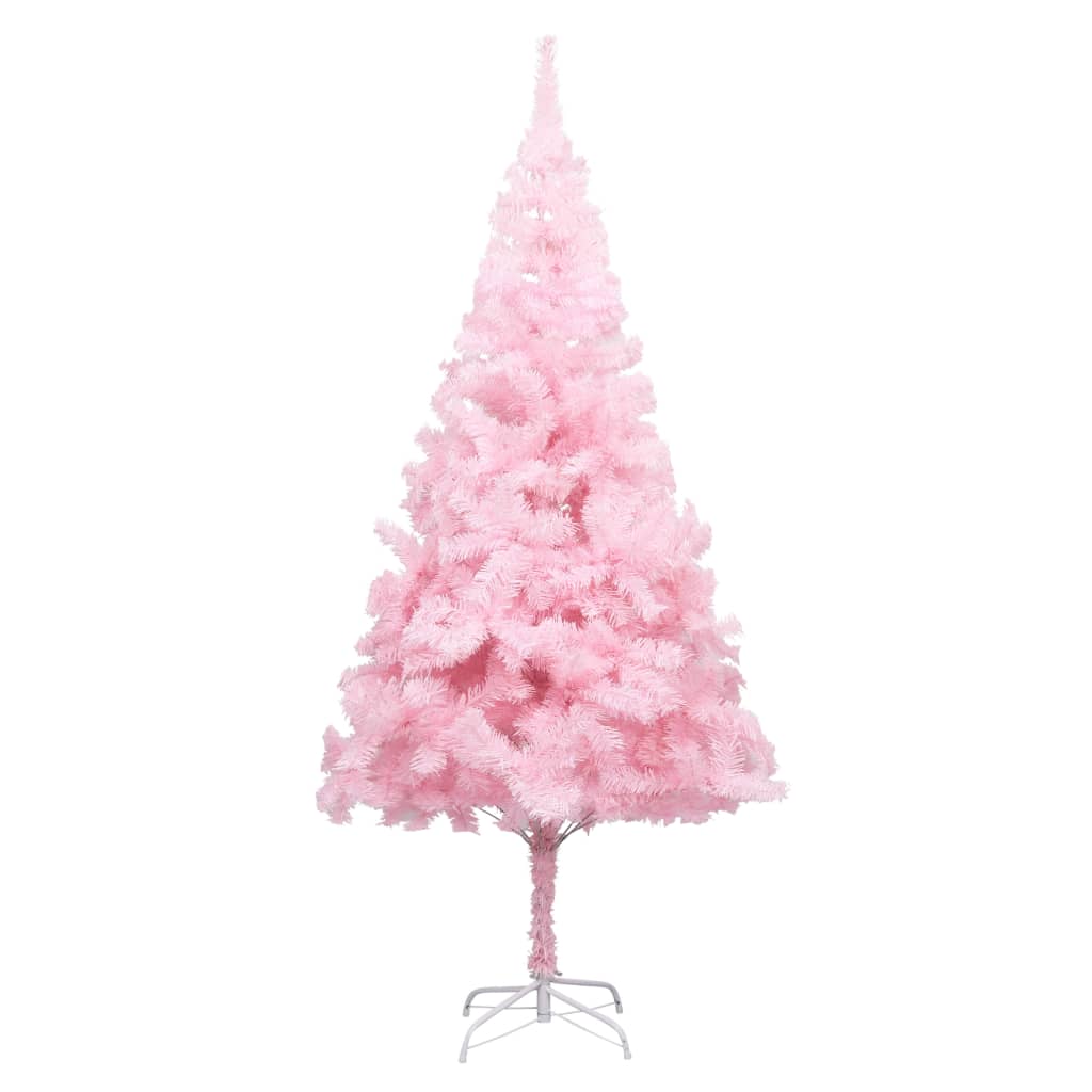 vidaXL Árbol de Navidad preiluminado con luces y soporte rosa 180 cm
