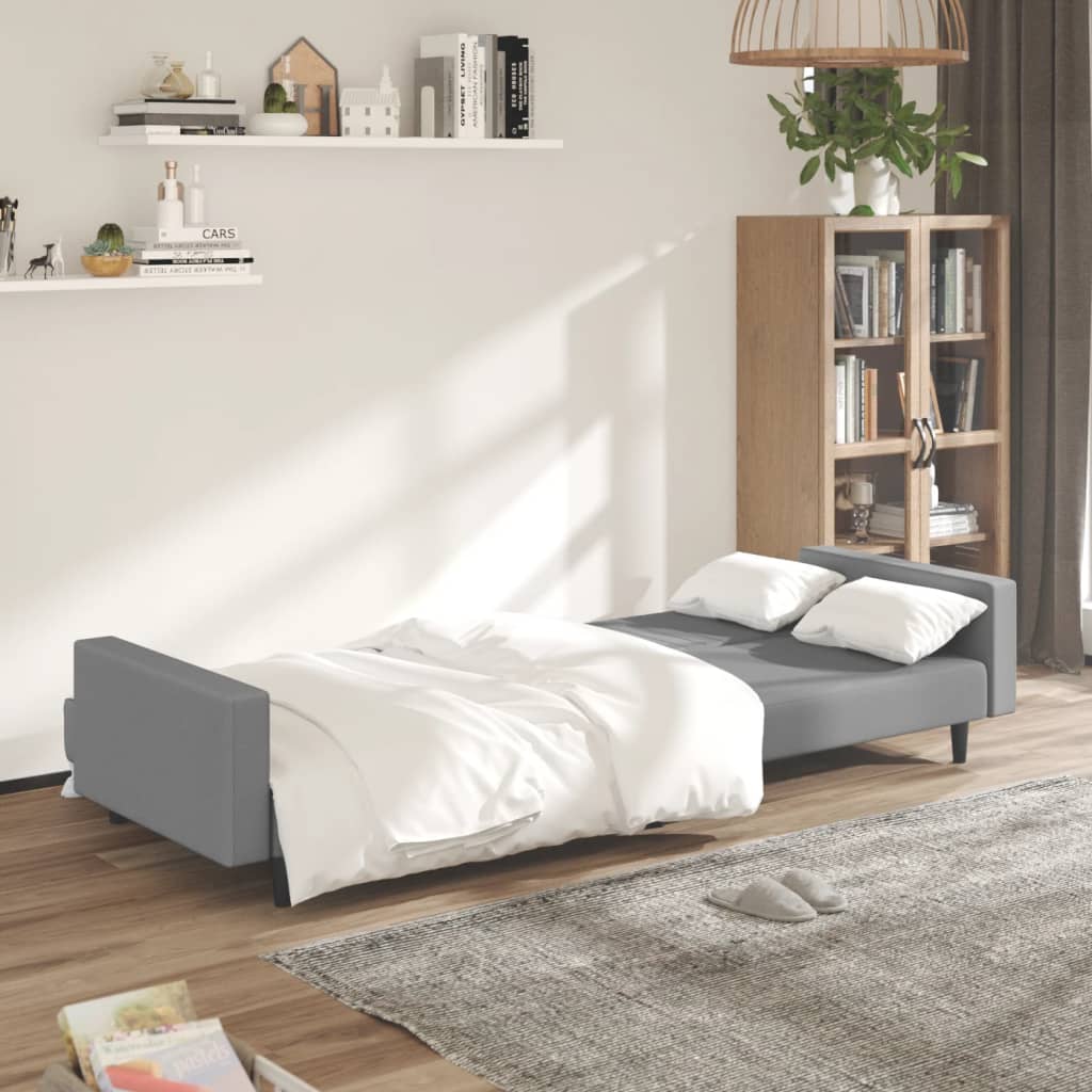 vidaXL Sofá cama de 2 plazas terciopelo gris claro