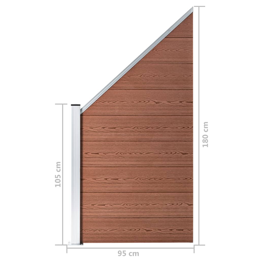 vidaXL Panel de valla WPC marrón 95x(105-180) cm