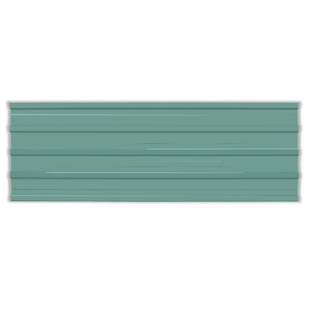 vidaXL Panel para tejado acero galvanizado verde 12 unidades
