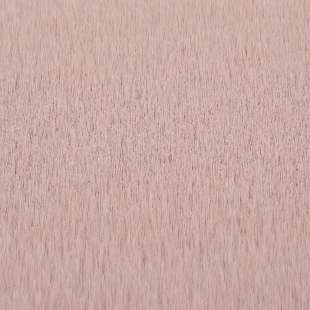 vidaXL Alfombra de pelo sintético de conejo rosa envejecido 160 cm