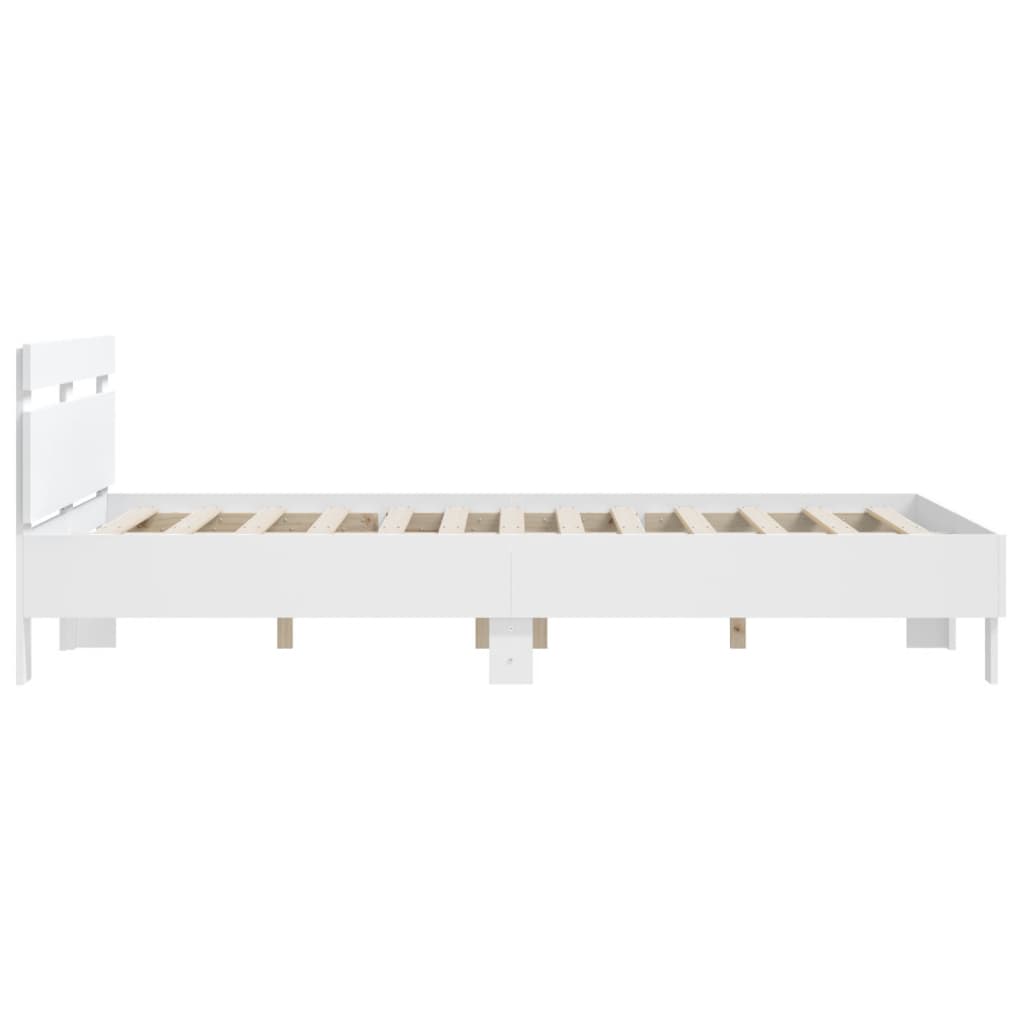 vidaXL Estructura cama con cabecero madera ingeniería blanco 150x200cm