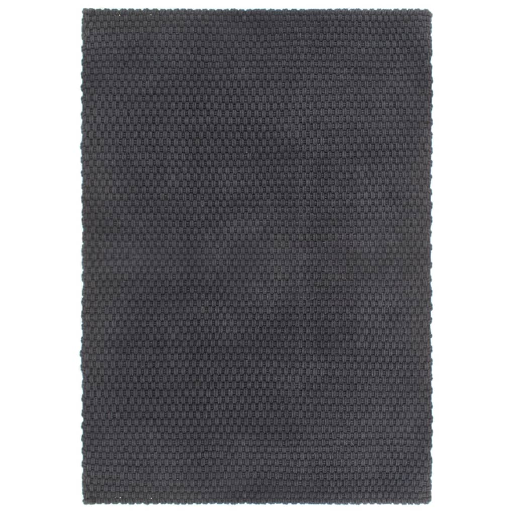 vidaXL Alfombra rectangular algodón gris antracita 80x160 cm