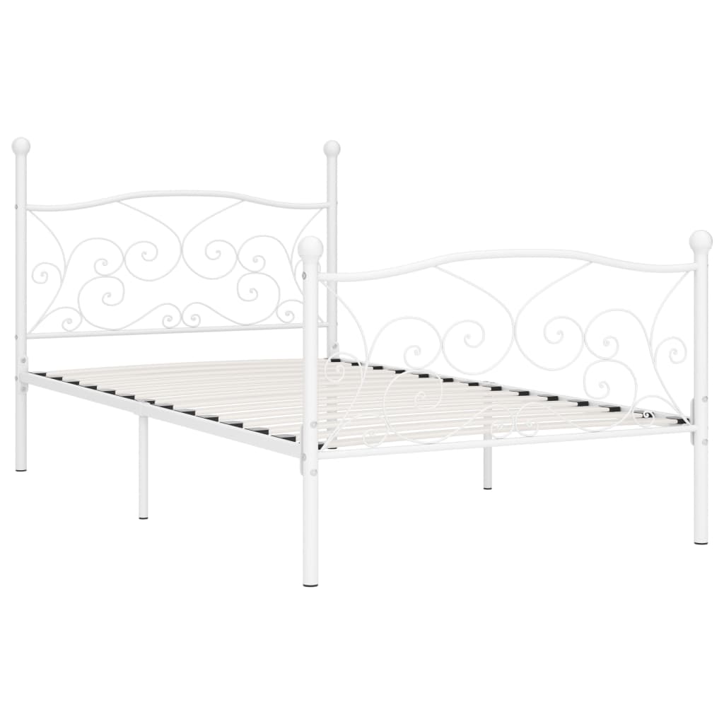 vidaXL Estructura de cama con somier metal blanco 90x200 cm