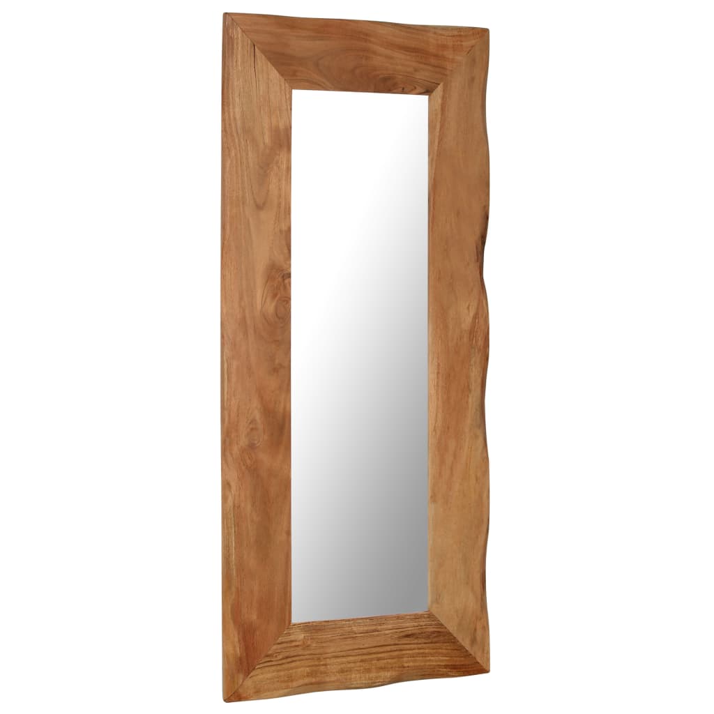 vidaXL Espejo para maquillaje de madera maciza de acacia 50x110 cm