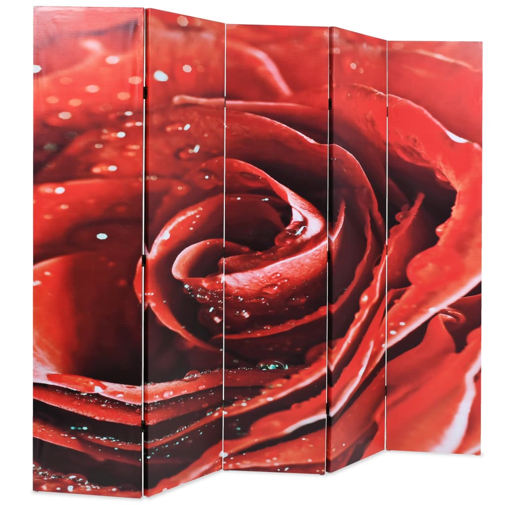 vidaXL Biombo divisor plegable 200x170 cm rosa roja