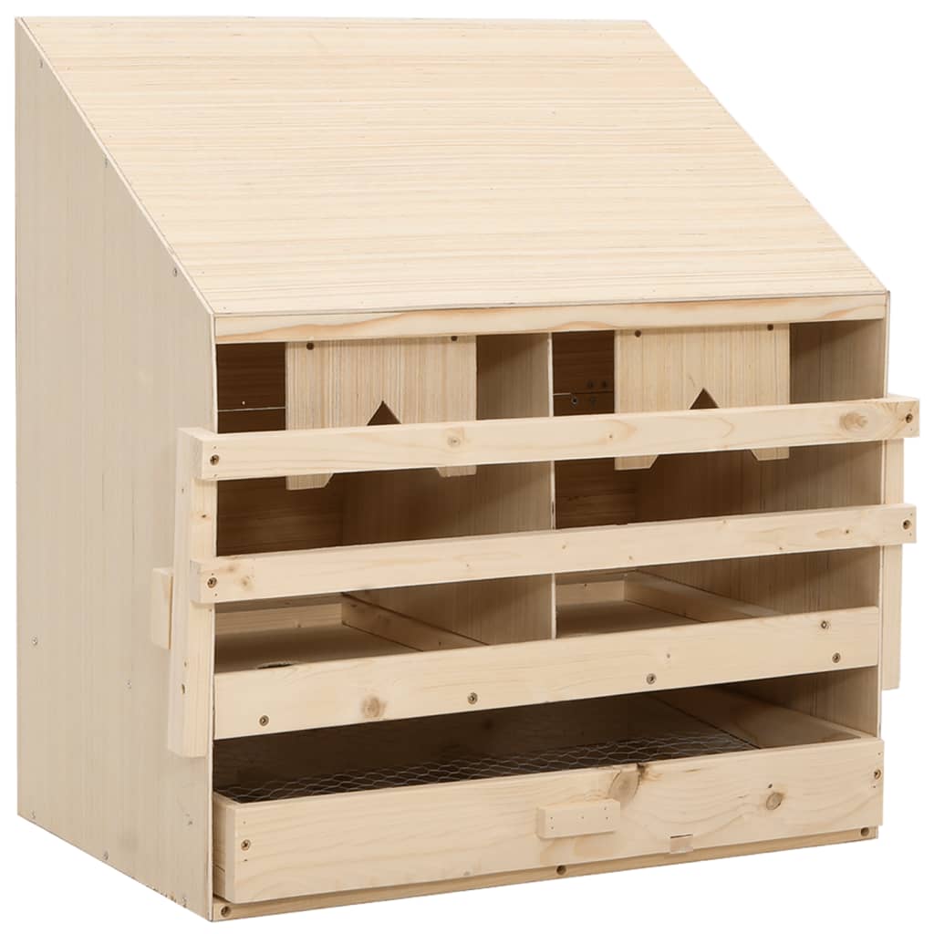 vidaXL Ponedero para gallinas 2 compartimentos madera pino 63x40x65cm