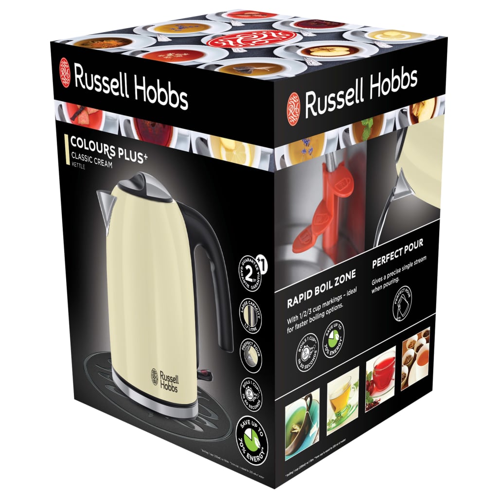 Russell Hobbs Hervidor de agua Colours Plus crema clásico 2400 W 1,7 L