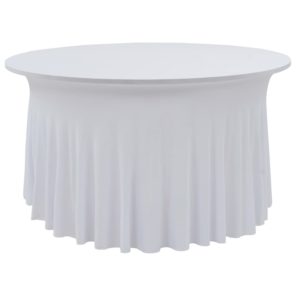 vidaXL Fundas elásticas para mesa 2 uds con falda 150x74 cm blanco