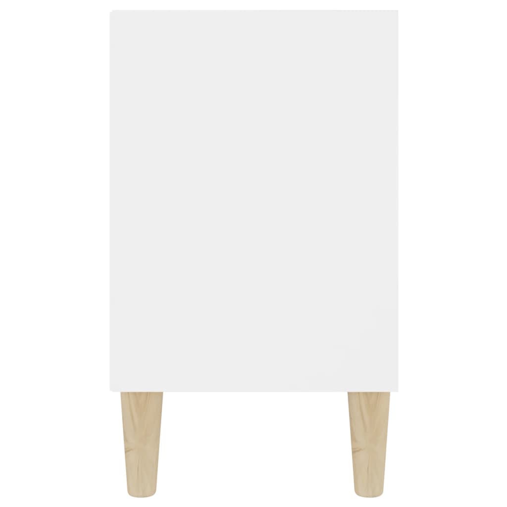 vidaXL Mueble de TV patas de madera maciza blanco 103,5x30x50 cm
