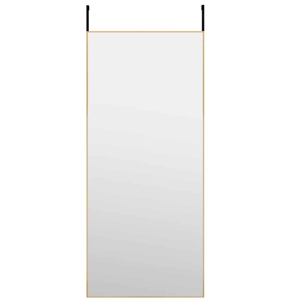 vidaXL Espejo de puerta cristal y aluminio dorado 40x100 cm