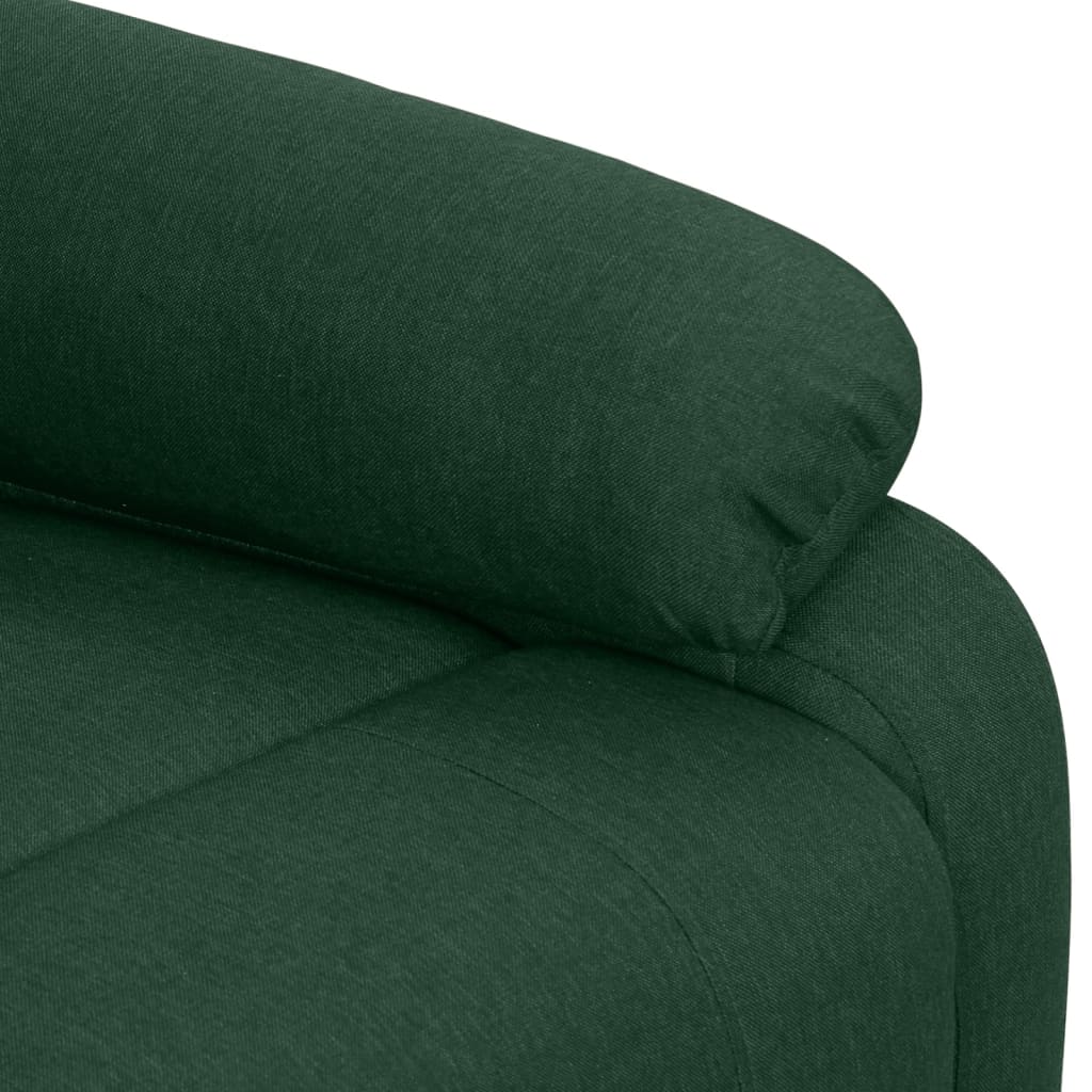 vidaXL Silla de masaje reclinable de pie de tela verde oscura