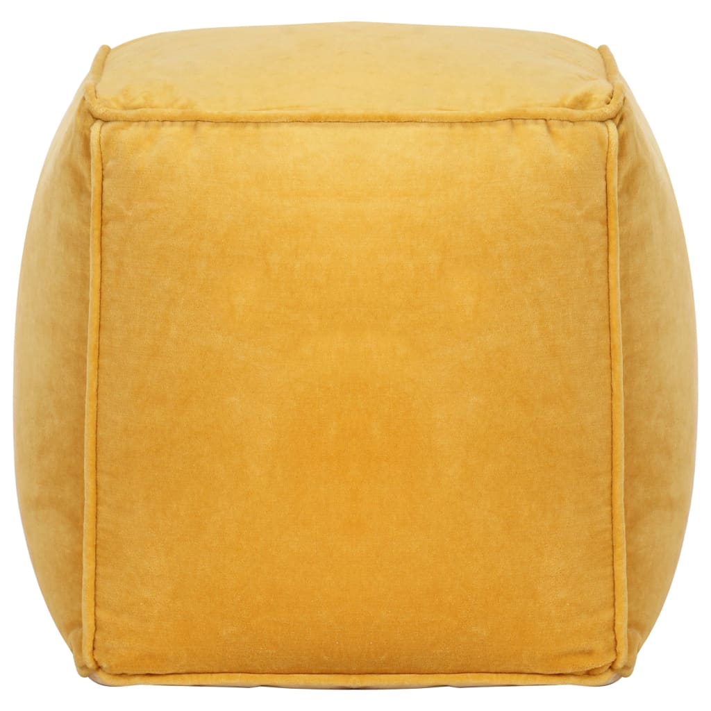 vidaXL Puf terciopelo de algodón amarillo 40x40x40 cm