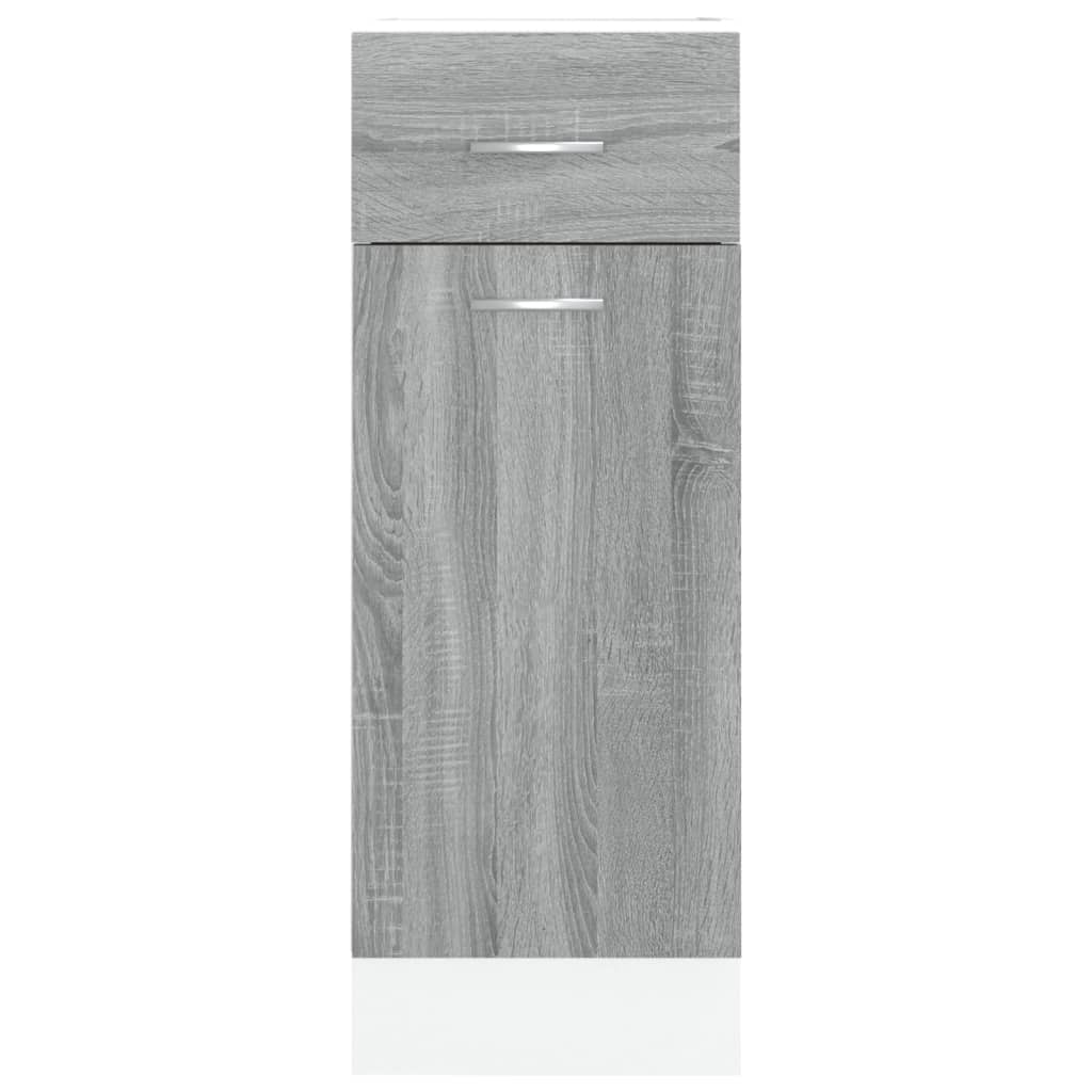 vidaXL Armario bajo de cocina contrachapada gris Sonoma 30x46x81,5 cm